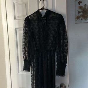 Vintage black lace Victorian dress